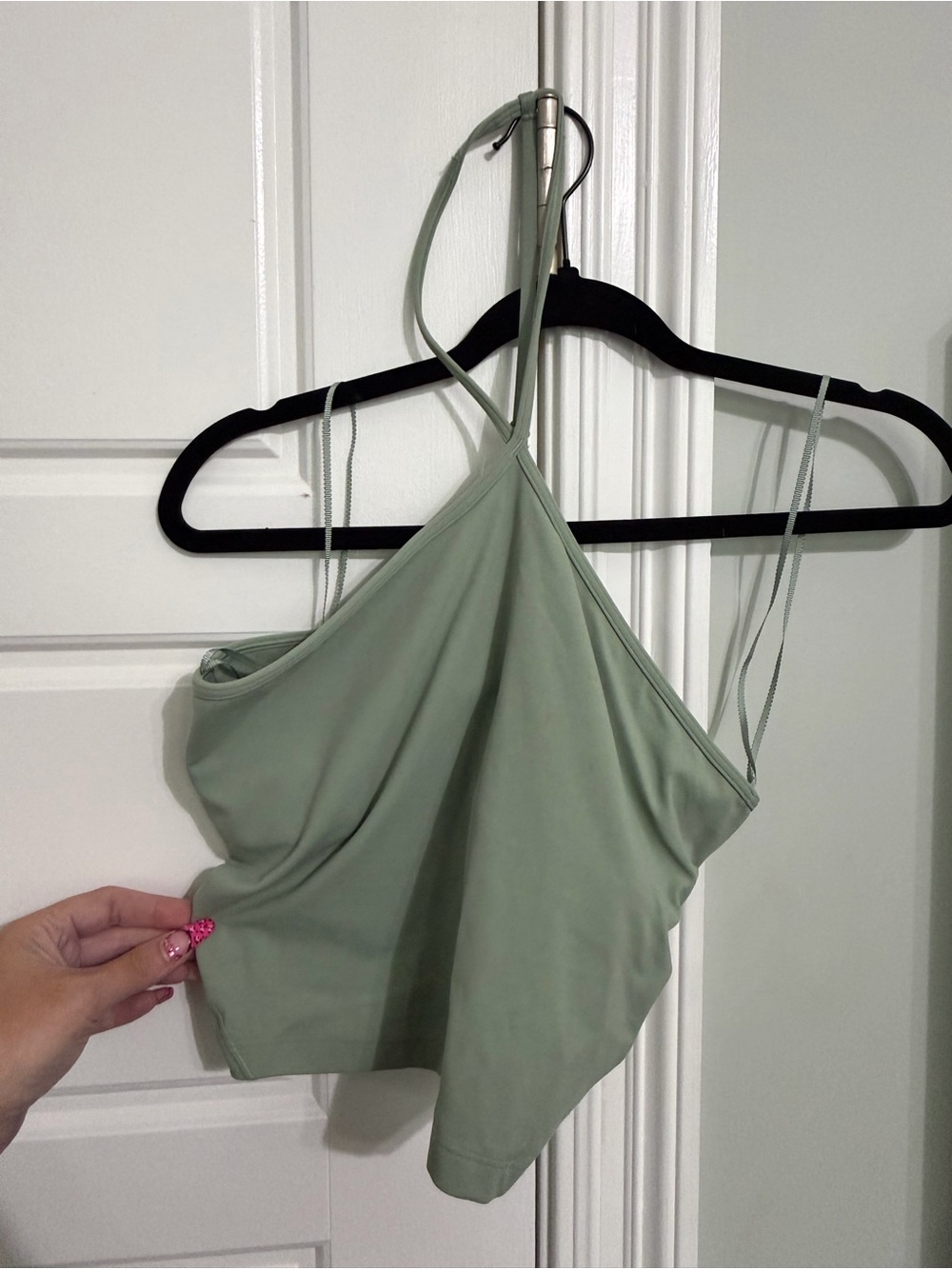 Sage Green Strappy Crop Top